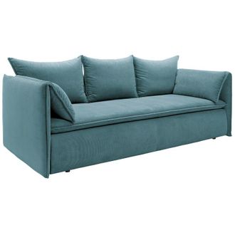 Vente-Unique Vente-unique - Divano letto 3 posti in Velluto a coste Blu - teodora