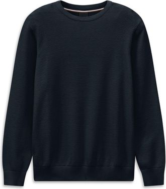 Bugatti Rundhalspullover BUGATTI Regular Fit, Herren, Gr. XXL, 390, marine, Strick, 100% Baumwolle, unifarben, regular fit, Rundhals, Pullover Rundhalspullove