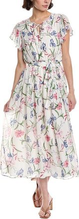 CeCe by Cynthia Steffe Ruffle Keyhole Tie-Waist Midi Dress