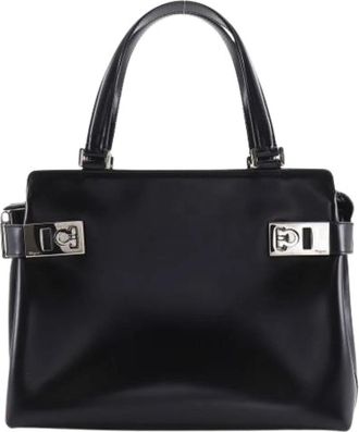 Ferragamo Pre-owned Leather Handbag - Dames - Vintage Handtas - Zwart - ONE Size - Leer - Vintage