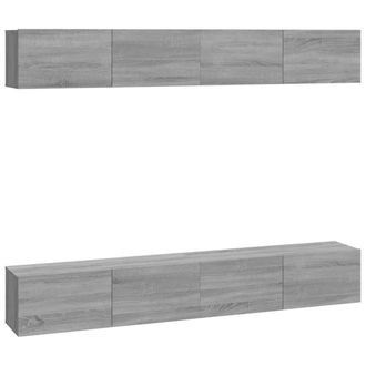 Berkfield Home Wall TV Cabinets 4 pcs Grey Sonoma 100x30x30 cm | Size: 100 x 30 x 30 cm