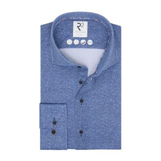 R2 Amsterdam Stijlvol Overhemd voor Mannen - Heren - Casual Overhemden - Blauw - L - Overhemden