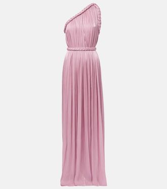 Costarellos Isilda lamé georgette gown