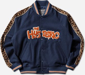 Hysteric Glamour Men s Bloody Hysteric Patch Stadium Jacket Blue