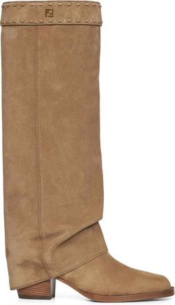 Fendi High Boots, female, Beige, Size: 9 US Minerva High Boots