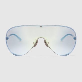 Gucci Mask Frame Sunglasses, Silver