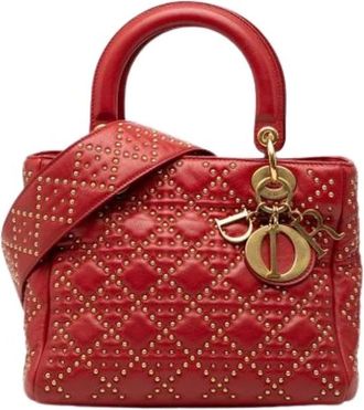 Dior Pre-owned Handbags, female, Red, Size: ONE SIZE Pre-owned Leather Handbag