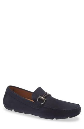 Ferragamo Front 4 Driving Loafer in Navy Cioccolato Biscotto at Nordstrom, Size 11.5