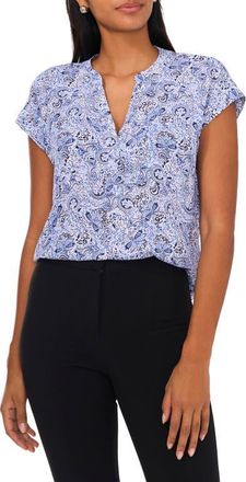 Chaus Split Neck Georgette Blouse in Lucent White at Nordstrom, Size X-Large