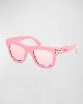 Pucci Logo Acetate Square Sunglasses