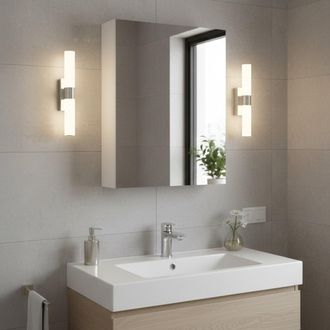 Dmora Dmora - Armario De Pared Dfus, Mueble Columna Para Ba&ntilde;o, Armario Colgante, Color Blanco Brillante, 40x21h65 - 1 Puerta Cm
