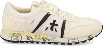 Premiata Lucy Cream Fabric Black Sneakers