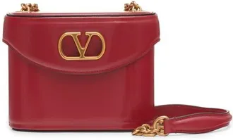 Valentino Garavani DeVain Leather Vanity Bag in Rosso V at Nordstrom