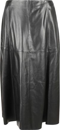 Arma Leren Zwarte Rok - Dames - Leren & Su&egrave;de rokken - Zwart - XS - Leer - Rokken