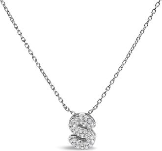 House of Brilliance 10K Gold Diamond Accent A-Z Initial Bubble Pendant Necklace