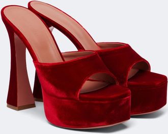 Amina Muaddi Dalida velvet mules