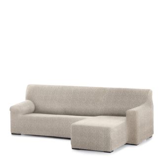 Eysa Funda sof&aacute; chaise longue el&aacute;stica derecha b/c crudo 250 - 360 cm