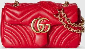 Gucci GG Marmont Small Shoulder Bag, Red, Leather