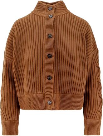 Max Mara Afelio Cardigan - Dames - Vesten - Bruin - L - Wol - Truien & Vesten