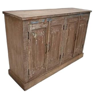 Wanderlust Deco Aparador de madera acabado artesanal marr&oacute;n 121x37x78h cm