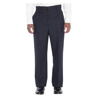Saint Laurent Chin&eacute; Wool Trousers - male - Saint Laurent - Suit Trousers - Blue - M - Trousers