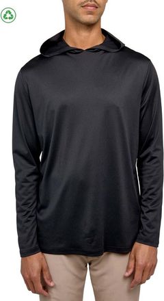 ConStruct Regular Fit Melange Recycled Performance Hoodie in Black at Nordstrom, Size Xxx-Large