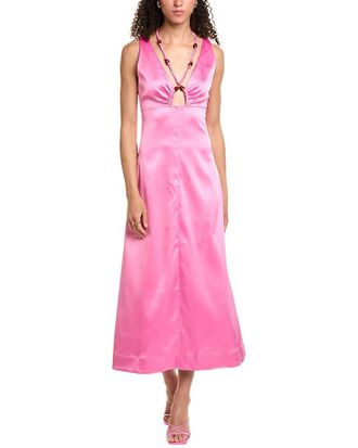 Ganni Ganni Double Satin Halter Neck Maxi Dress