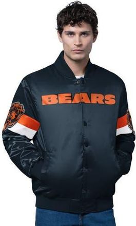 Starter Mens Starter Navy Chicago Bears Triple Option Satin Varsity Full-Snap Jacket at Nordstrom, Size X-Large