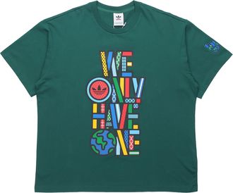 adidas originals Artist Tee Ss Earth Printing Sports Round Neck Short Sleeve Forest Green HA2248