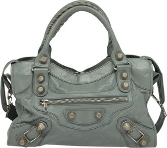 Balenciaga City Gray Leather Handbag (Pre-Owned)
