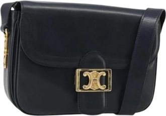 Celine Pre-owned Vintage Shoulder Bag - Dames - Vintage Schoudertas - Blauw - ONE Size - Leer - Vintage