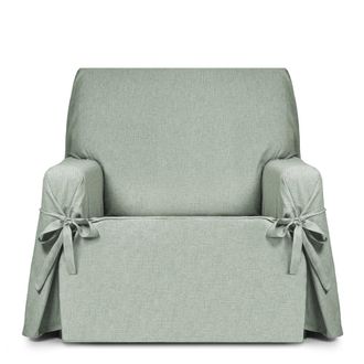 Eysa Funda de sill&oacute;n hidr&oacute;fugo 1 plaza con lazos verde 80-120 cm