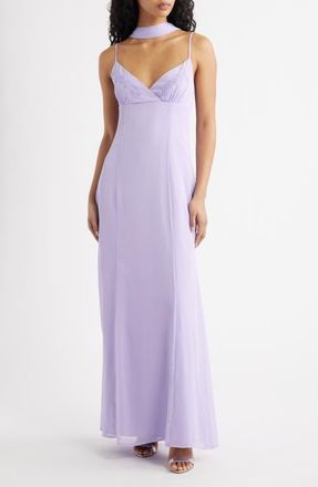 Princess Polly Jadira Open Back Maxi Dress & Scarf Set in Purple at Nordstrom, Size 10