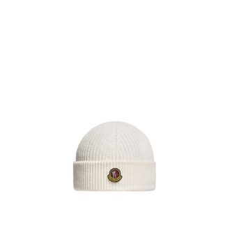 Moncler Moncler Wool And Cashmere Beanie, Men, White, Size: One Size