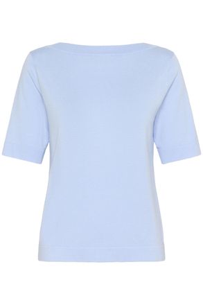 Kaffe Womens Pullover Boat Neck Half Sleeves Regular Fit Light Knit Hip Length