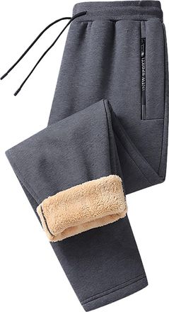 Generic Ladies Trousers Elasticated Waist Womens Fleece Lined Joggers Petite Sweatpants Ladies Tracksuit Bottoms Tapered Leg Sweatpants Solid Color Sport Trou