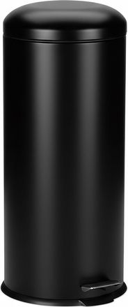Relaxdays Cubo De Basura Relaxdays 30 Litros Para Cocina, Cierre Autom&aacute;tico, Asa Y Pedal, Redondo, Negro