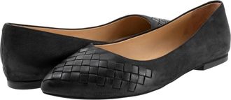 Trotters Womens Trotters Estee Woven Flats Black Leather Pointed Toe Slip-On ZAP1978