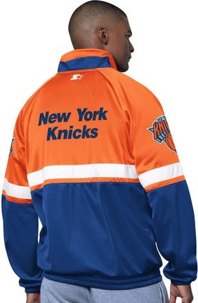 Starter Mens Starter Blue/White New York Knicks The Veteran Tricot Track Raglan Full-Zip Jacket at Nordstrom, Size Medium