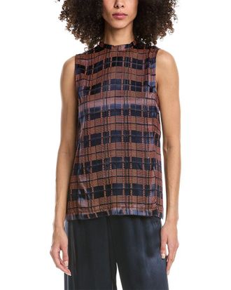 3.1 Phillip Lim Hester Plaid Devore Silk-Blend Shell
