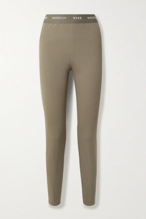Moncler + Hyke Tech-jersey Leggings - Marrone