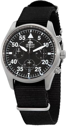 Orient Flight Chronograph Quartz Black Dial Mens Watch RA-KV0502B10B