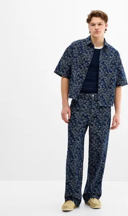 Djab Mens Floral jacquard 5-pocket jean Baggy fit