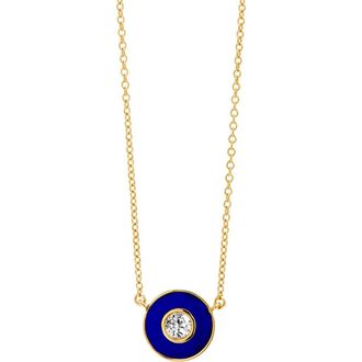 Syna Enamel Disc Necklace in Blue Enamel at Nordstrom