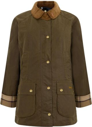 Barbour Jas met contrasterende kraag - Dames - Zomerjassen - Groen - XS - Katoen - Jassen