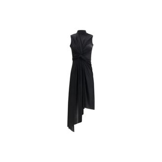 Balenciaga Jurk van stretchstof met asymmetrische snit - Dames - Jurken - Zwart - Maat: 3XS Polyamide