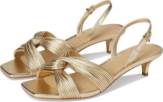 Michael Kors Alessia Kitten Sandal Womens Sandals Pale Gold : 7.5 M, Synthetic