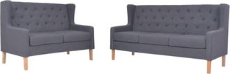 vidaXL Conjunto De Sof&aacute;s 2 Piezas Tela Gris Vidaxl
