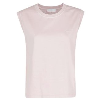 Dondup Sleeveless Tops, female, Pink, Size: XS Girocollo Regular in Jersone