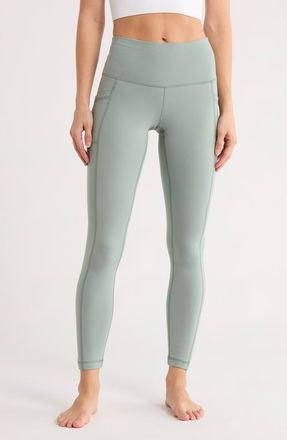 Yogalicious Polarlux Tribeca Fleece Lined Pocket Leggings in Chinois Green at Nordstrom Rack, Size Xx-Large